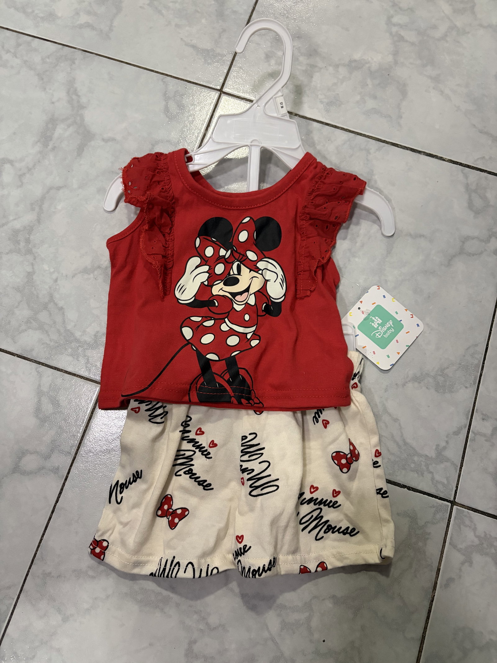 Conjunto para bebé niña de Minnie Mouse, talla 12 meses