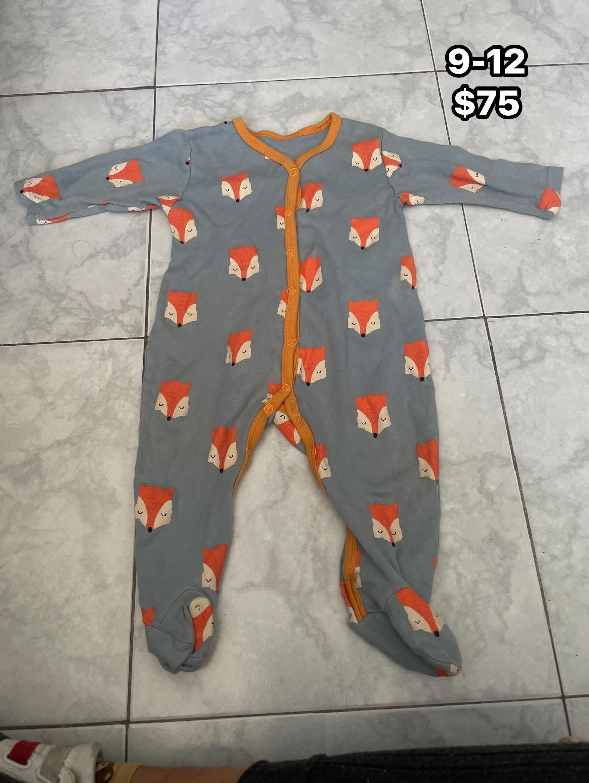 Mameluco de Zorro Talla 9-12 Meses