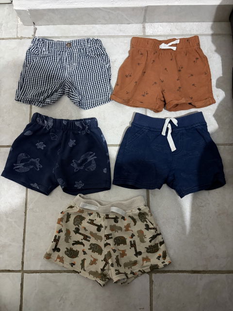 Lote de 5 shorts para bebé niño talla 12/18 meses
