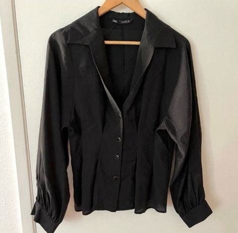 Blusa casual con manga tipo globo Talla L