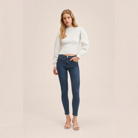 Jeans Mango Elsa tipo jegging, talla 3
