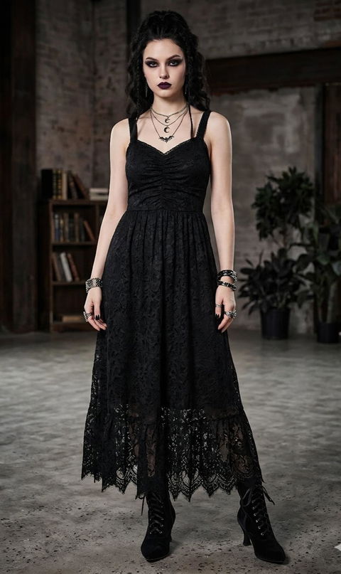 Vestido romántico y gótico Blackmilk talla L