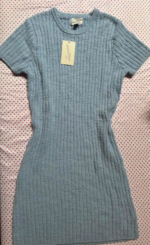 Vestido corto de punto acanalado azul claro Universal Thread - Talla L