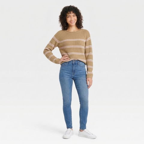 Suéter tejido de rayas A New Day para mujer - Talla M