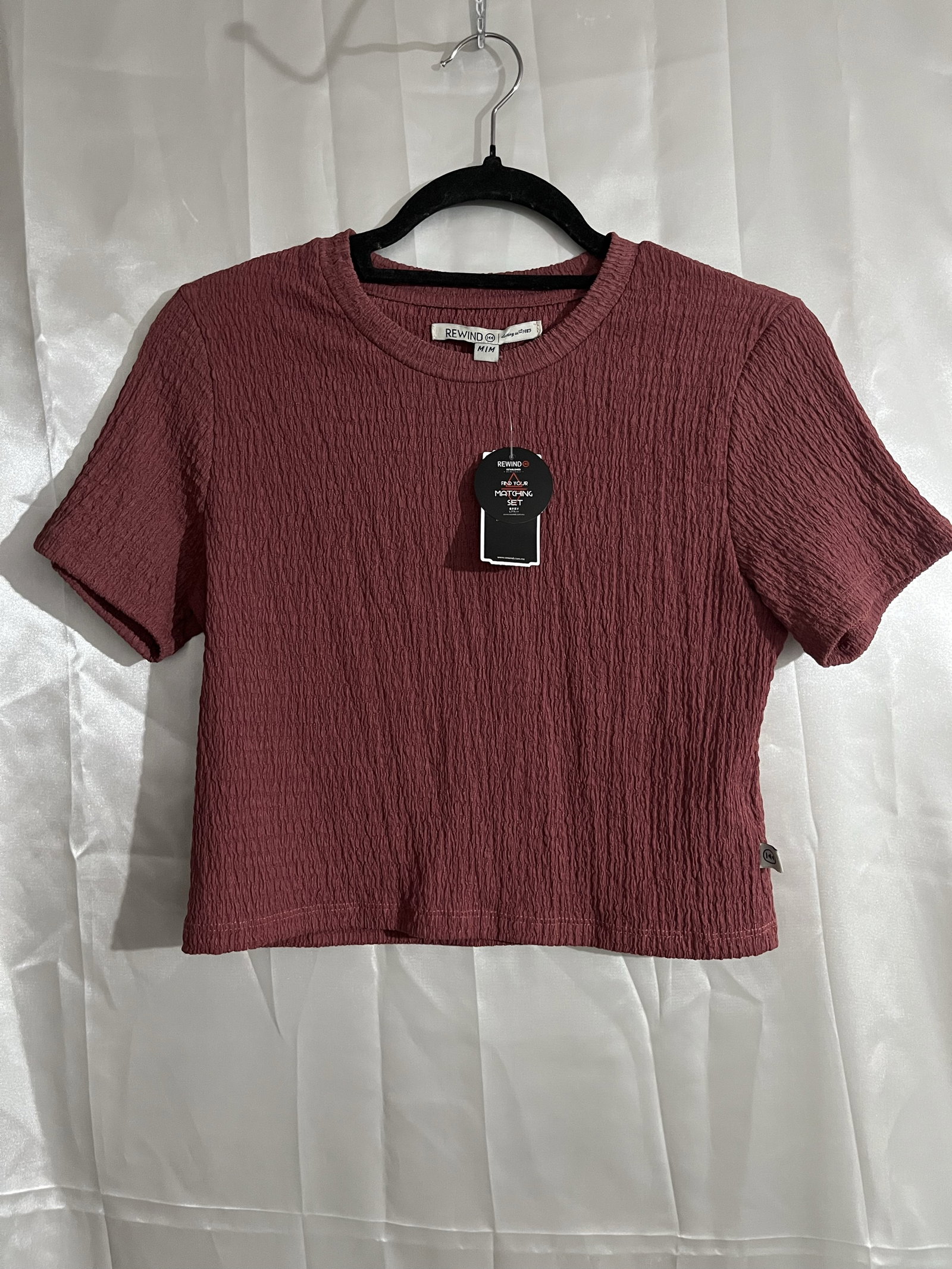 Blusa Crop Nueva Rewind Color Burdeos