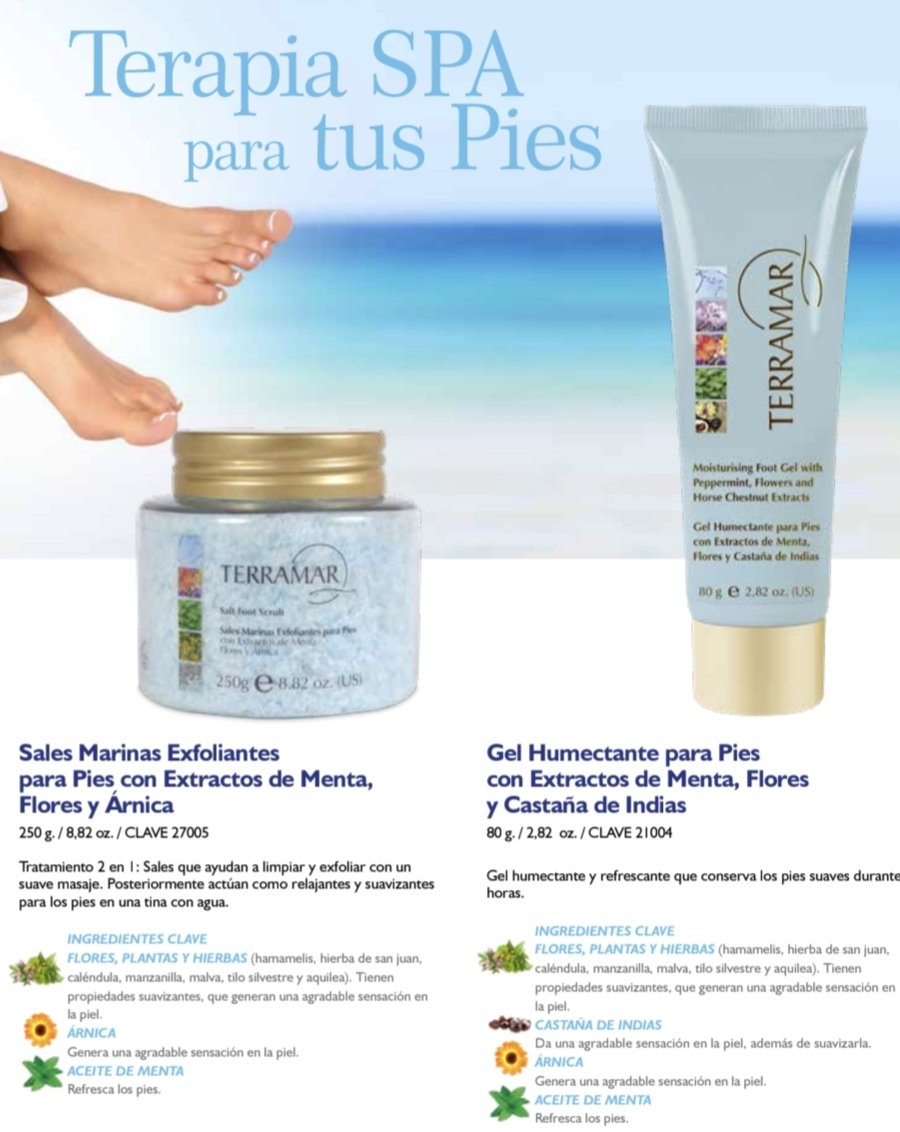 Set de Spa para Pies Terramar - Gel Humectante y Sales Exfoliantes