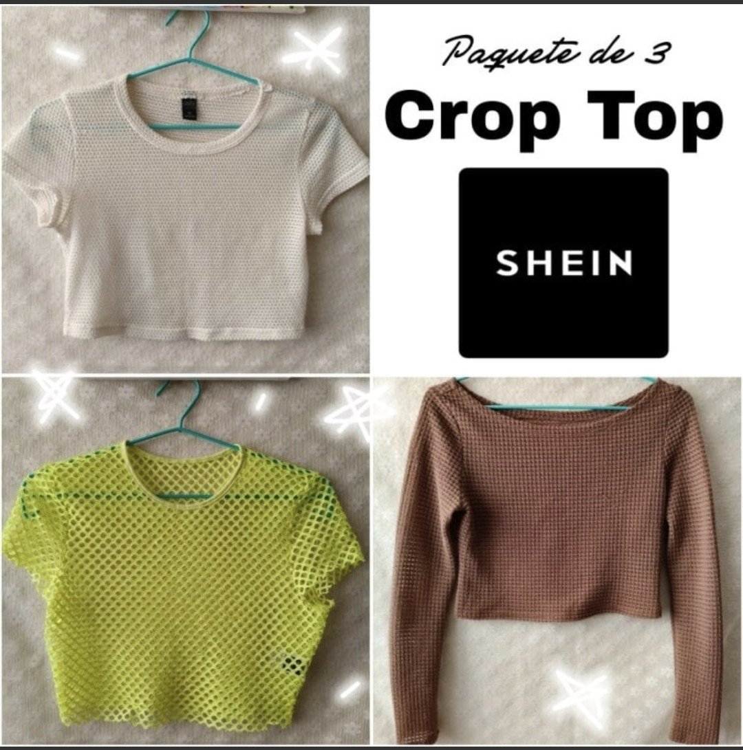Paquete de 3 Blusas Crop Top SHEIN - Talla S
