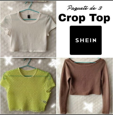 Paquete de 3 Blusas Crop Top SHEIN - Talla S