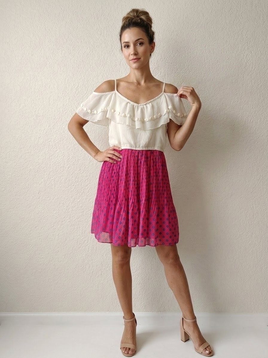 Vestido de verano con volantes y estampado de lunares
