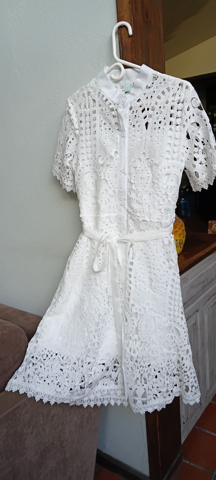 Vestido blanco de guipur