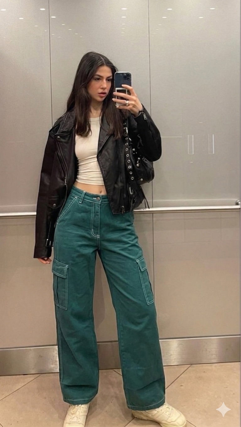 Pantalón Cargo Verde en Buen Estado