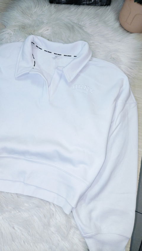 Hoodie Crop DKNY Sport Blanco como Nuevo