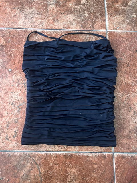 Blusa drapeada negra talla XS casi nueva