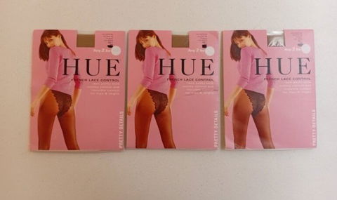 3 Pares de Panty Medias Hue Talla 1 Color Nude Nuevas