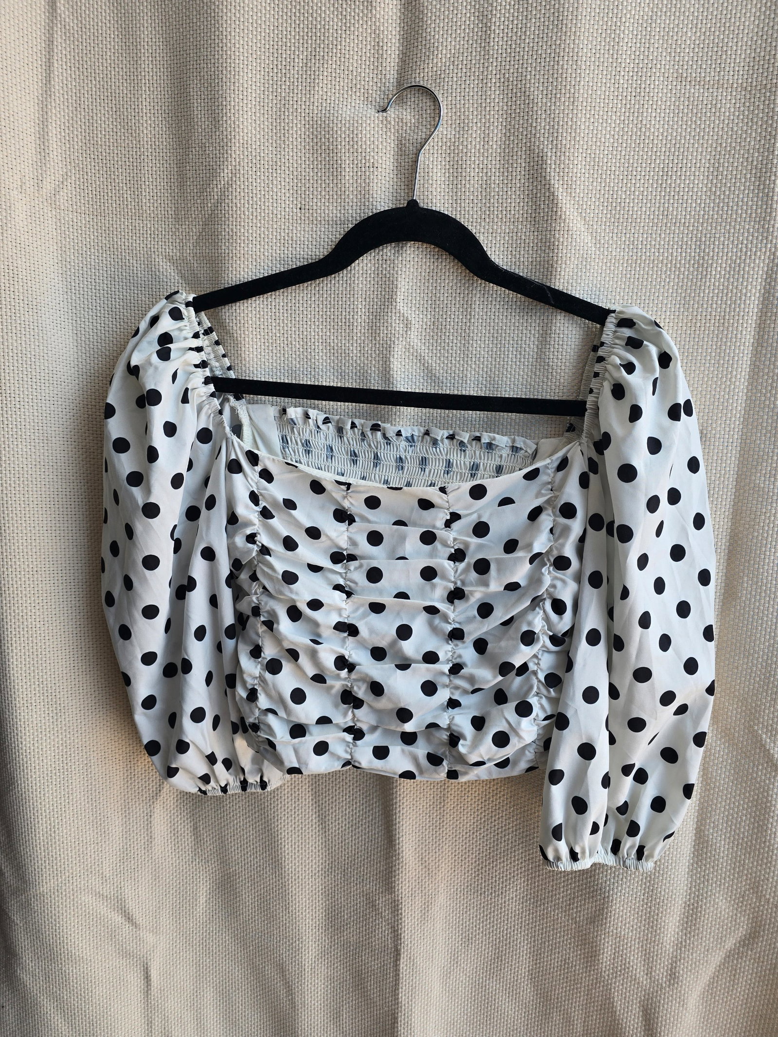 Blusa de Lunares con Mangas Abullonadas - Shein - Talla M