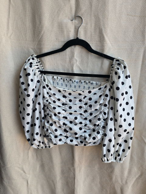 Blusa de Lunares con Mangas Abullonadas - Shein - Talla M