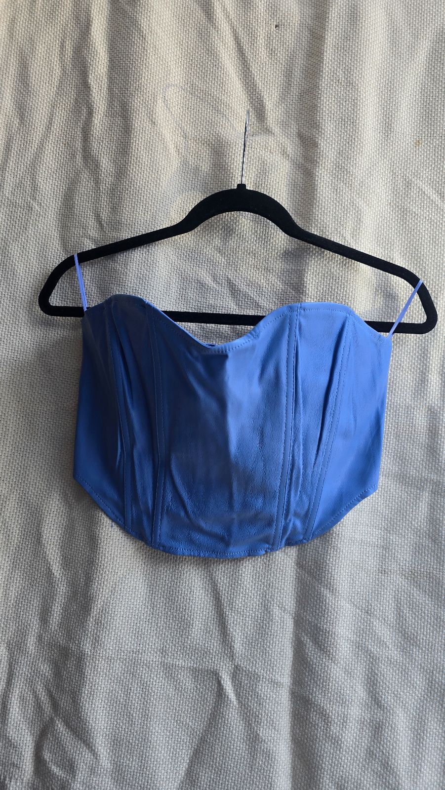 Top azul tipo corset
