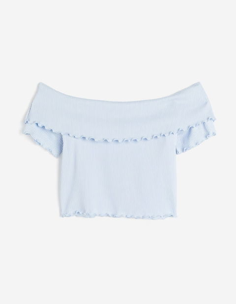 Top acanalado H&M de manga corta - Talla M - Nuevo