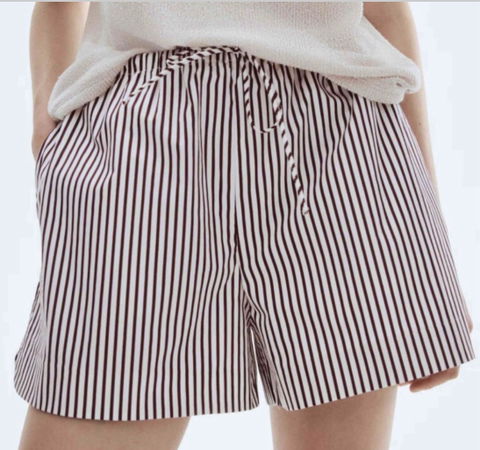 Shorts de Corte Amplio a Rayas H&M Talla CH