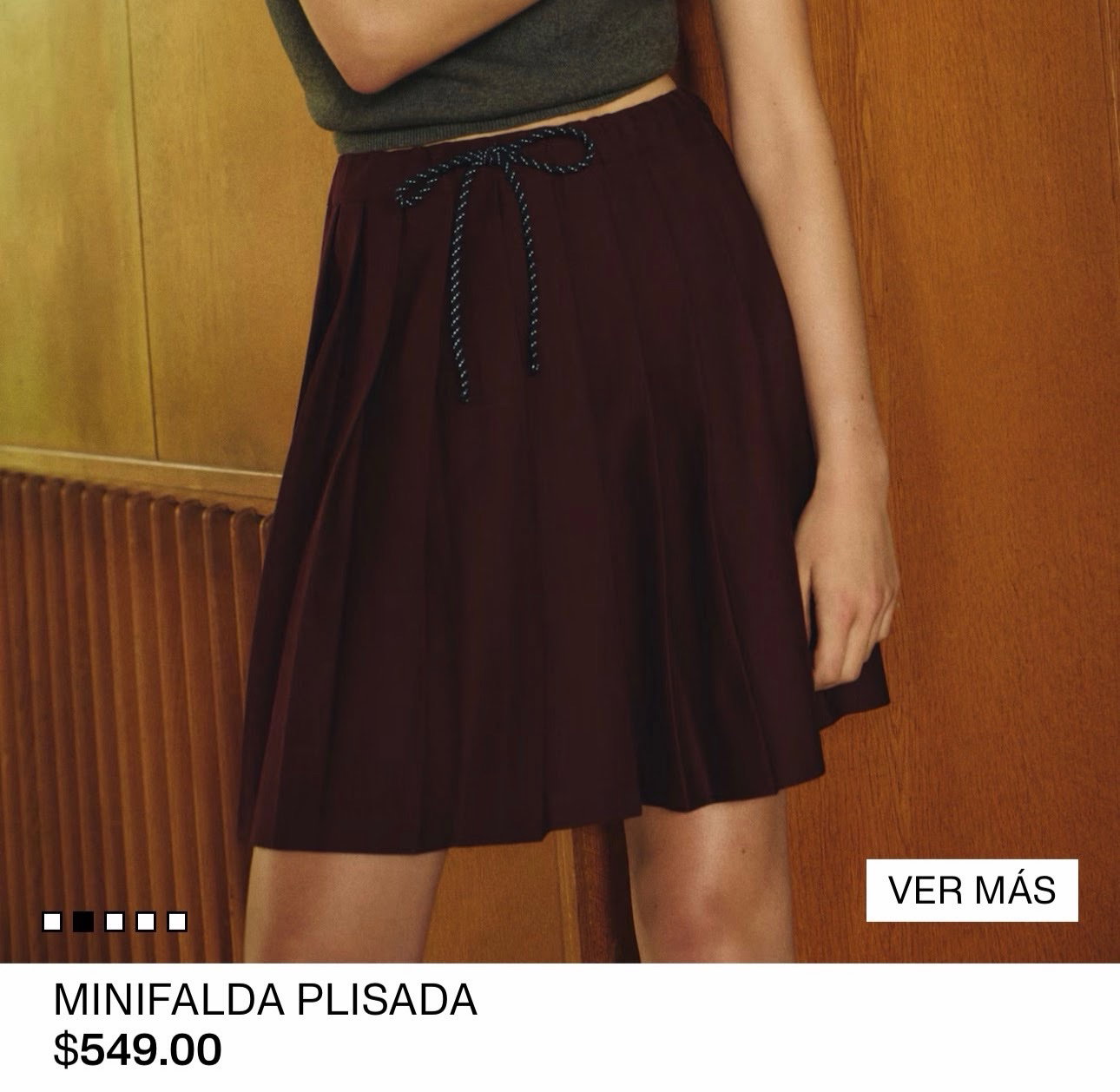 Minifalda Plisada H&M Talle Alto Nueva XCH 