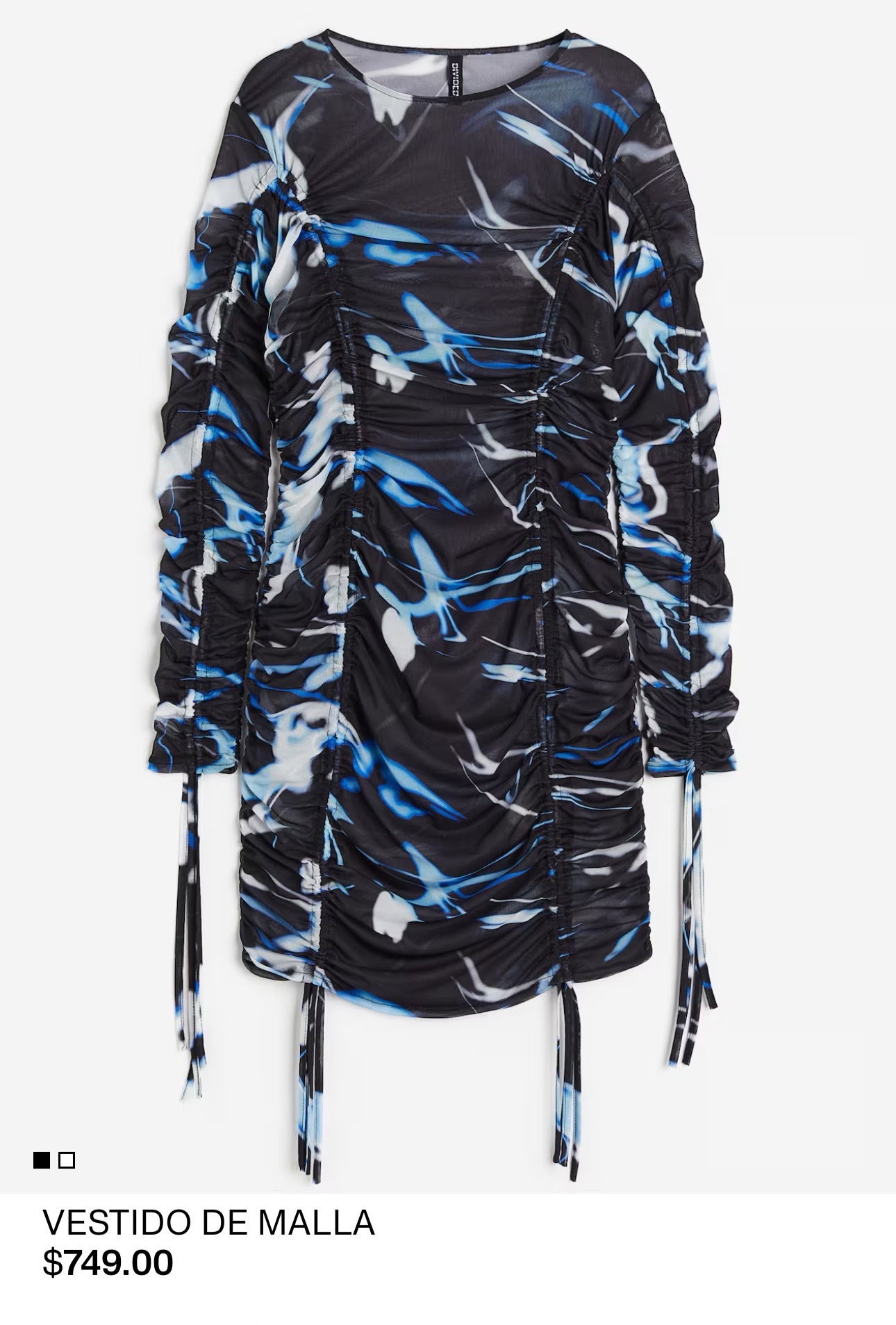 Vestido de Malla Entallado con Cordones - H&M