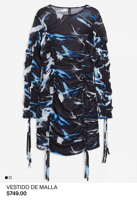 Vestido de Malla Entallado con Cordones - H&M