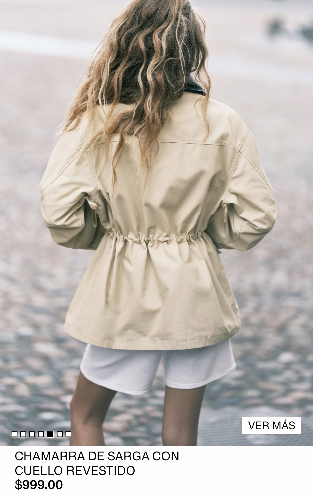 Chamarra oversized en sarga de algodón H&M 