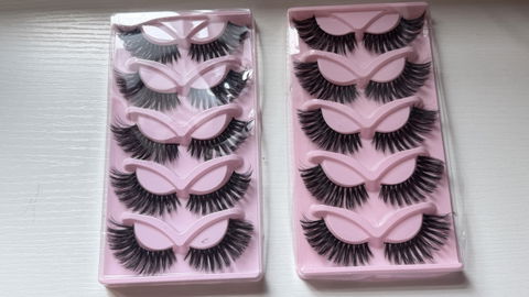 2Pack Set de 5 pares de pestañas postizas con efecto 3D.