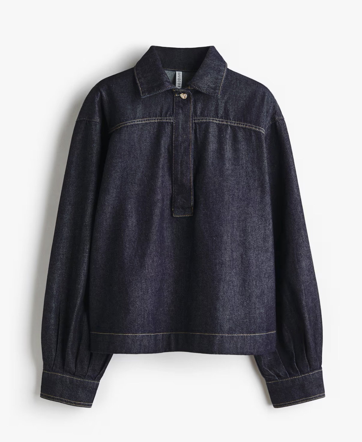 Camisa Popover de Denim Rígido - Nueva