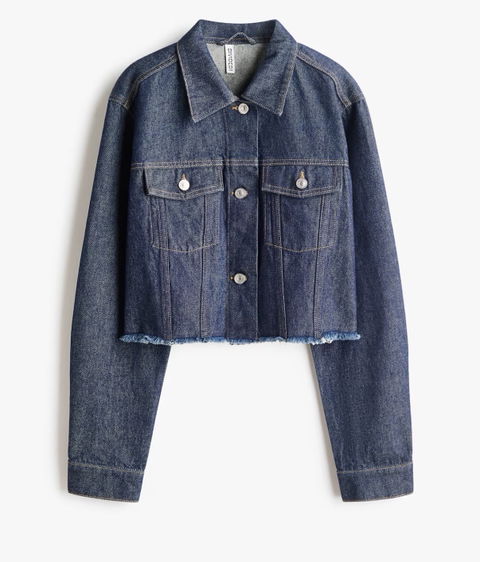 Chamarra corta de denim rígido H&M - Talla M