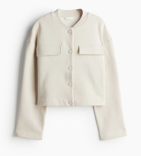 Cárdigan corto en french terry de algodón - H&M