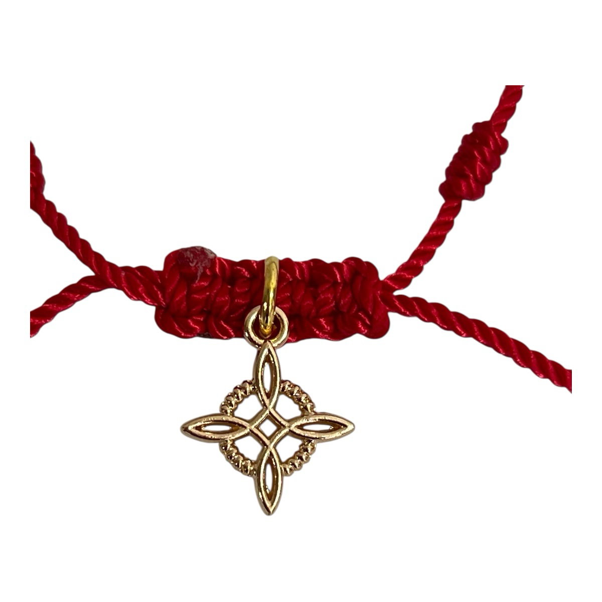 Pulsera 7 Nudos con Dije Nudo de Bruja en Hilo Nylon