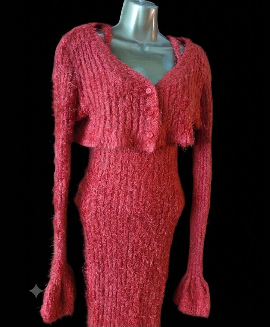 Vestido casual de invierno Fashion Nova color rojo