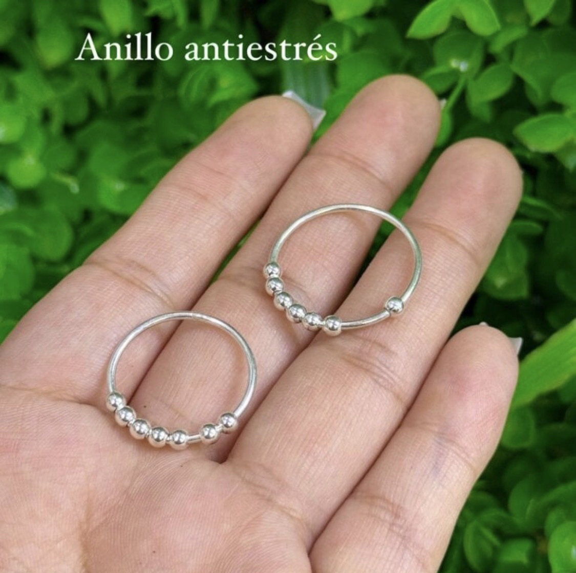 Anillo Antiestrés de Plata Ley .925 Talla 8