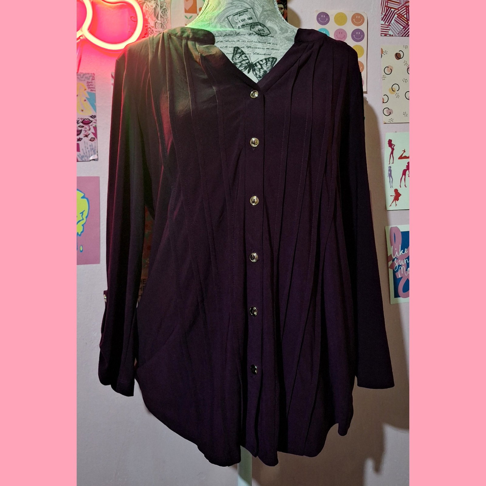 Blusa morada con botones 
