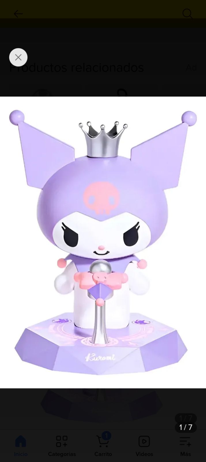 Bocina Bluetooth Kuromi con stickers y detalles mínimos