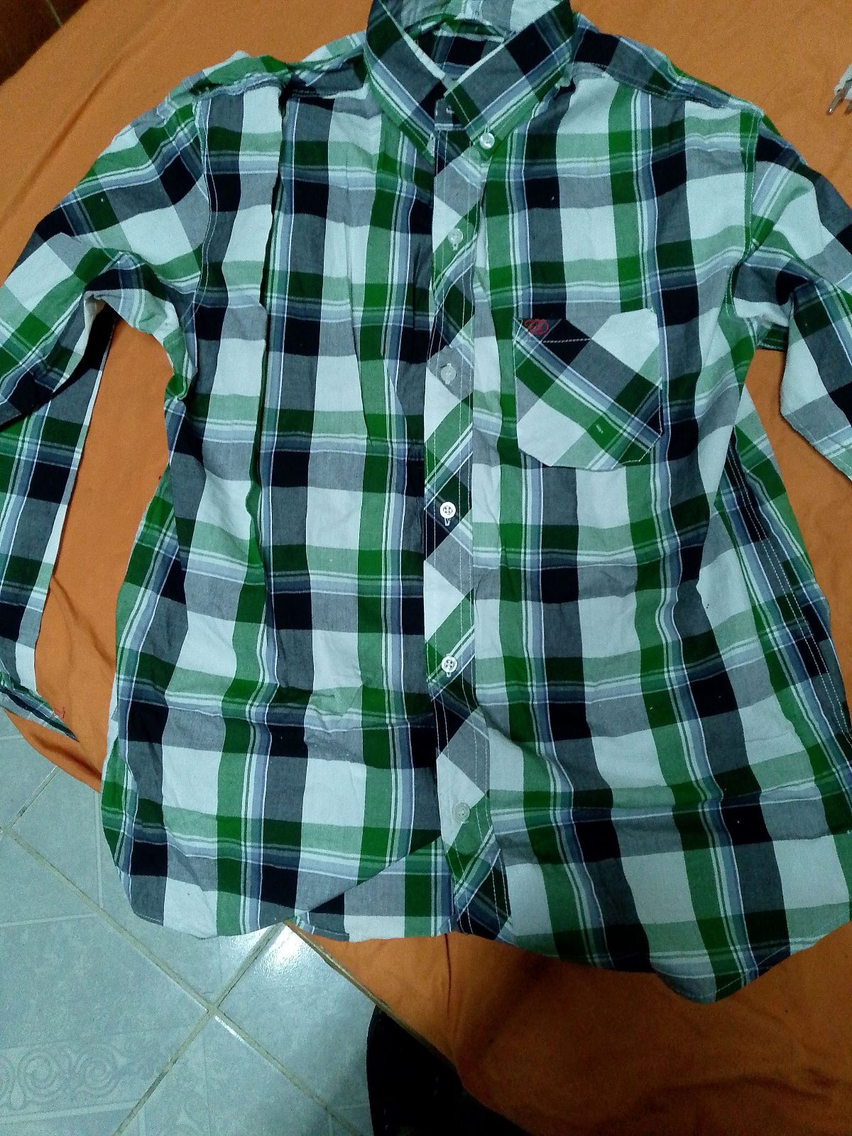 Camisa verde de cuadros marca Stop, talla 40