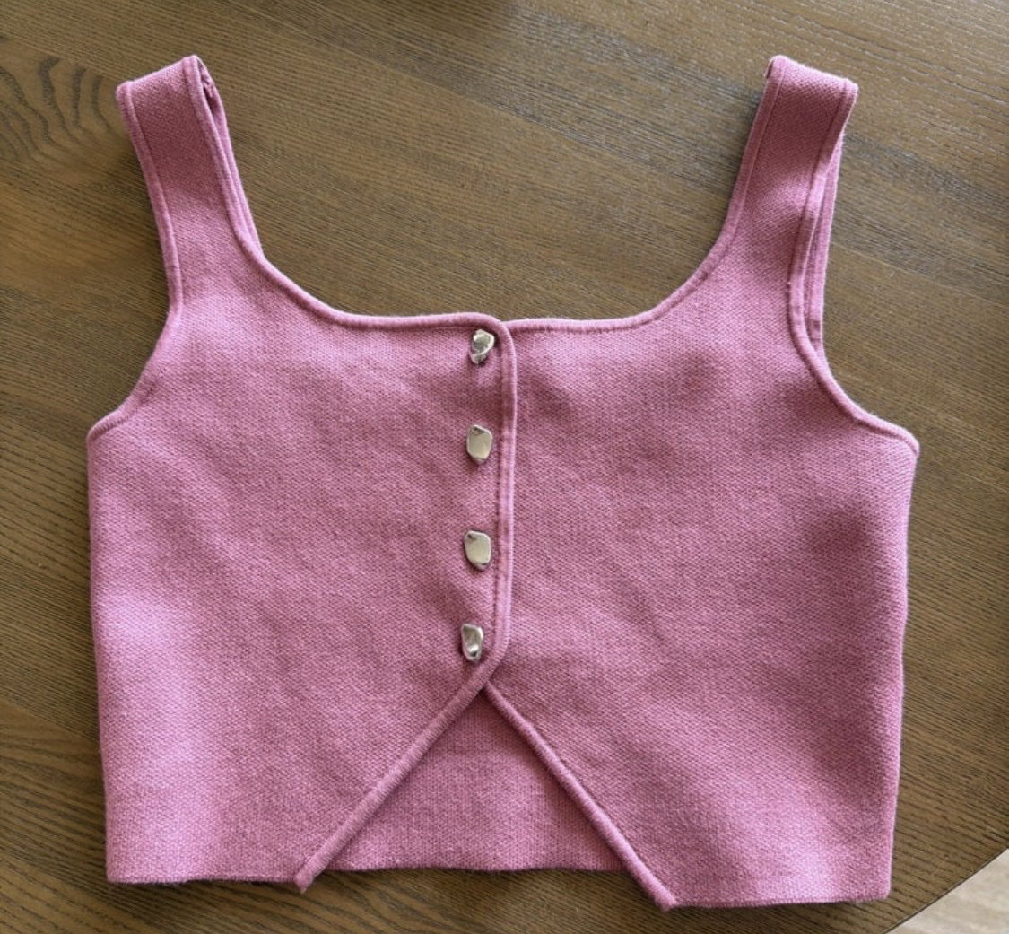 Blusa corta Zara rosa