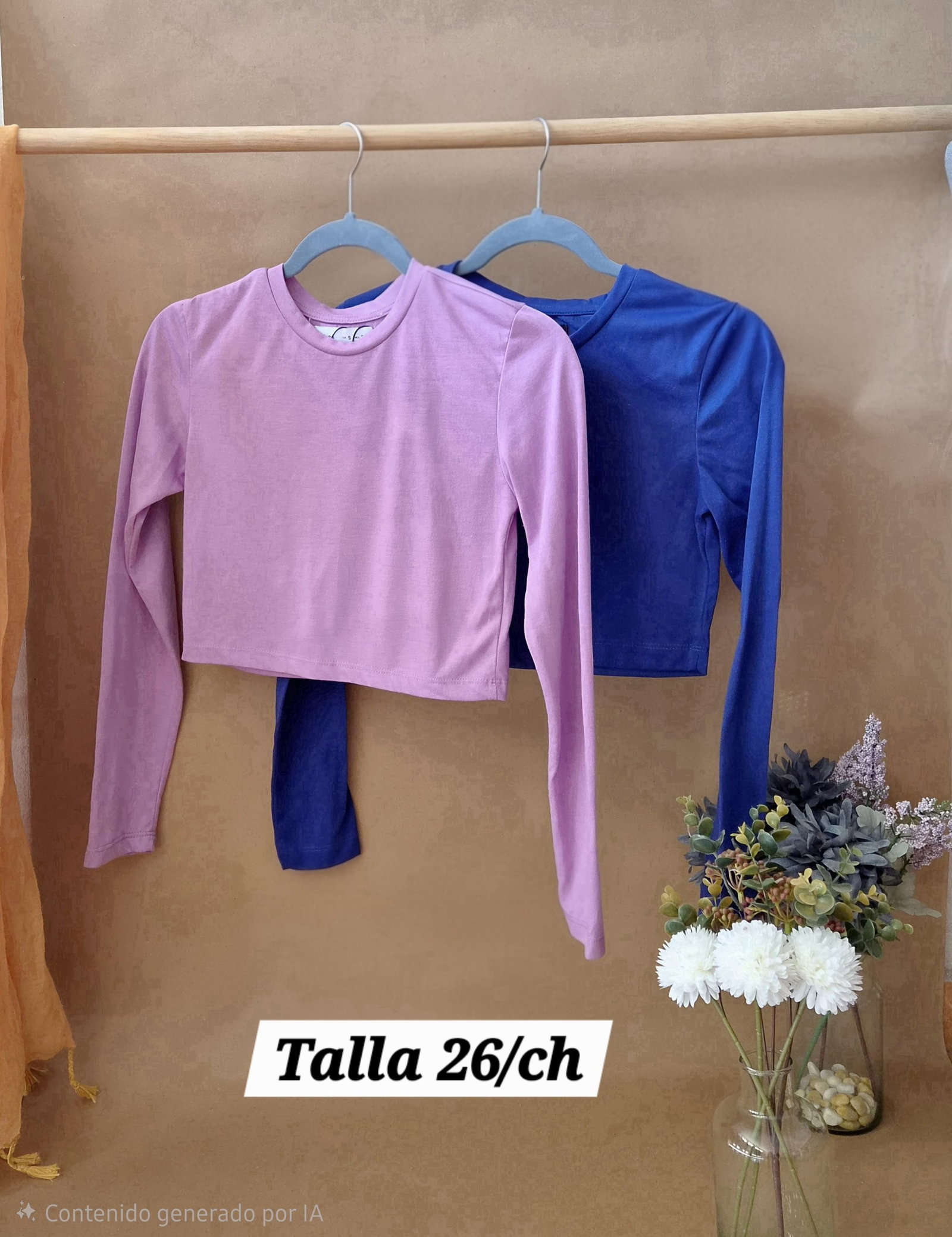 Crop top manga larga