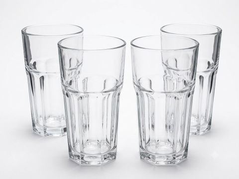 Juego de 4 Vasos de Vidrio Grueso 600ml