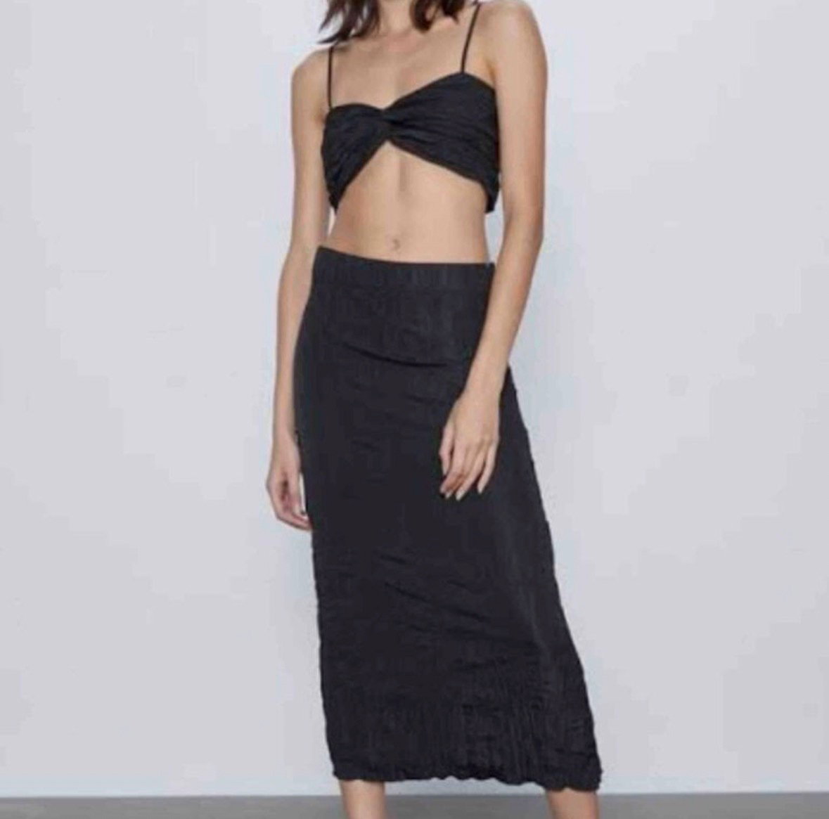 Falda Corrugada Zara Nueva Talla M
