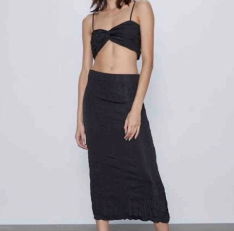Falda Corrugada Zara Nueva Talla M