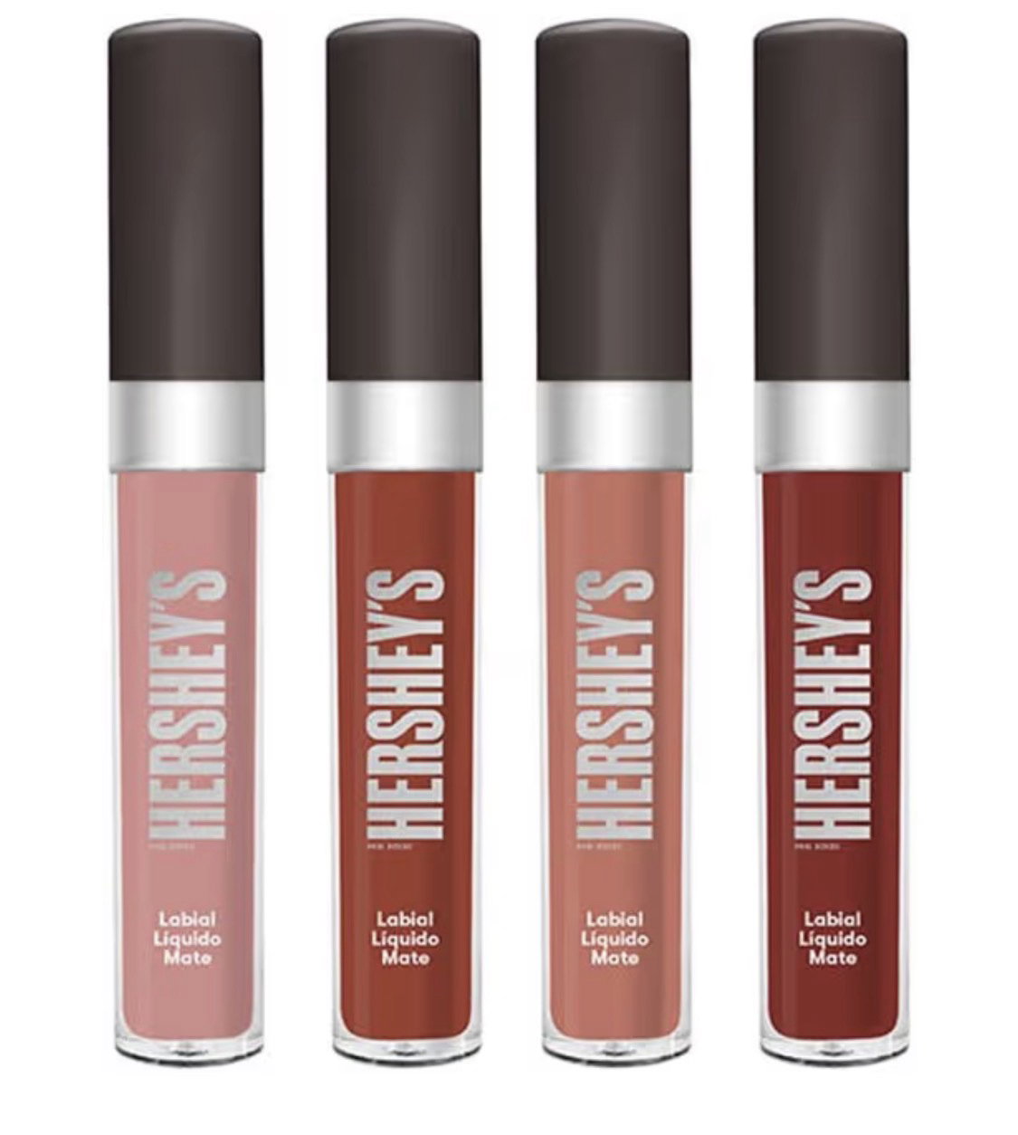 Set de 4 Labiales Indelebles Hershey's - Larga Duración - Tonos Cafés