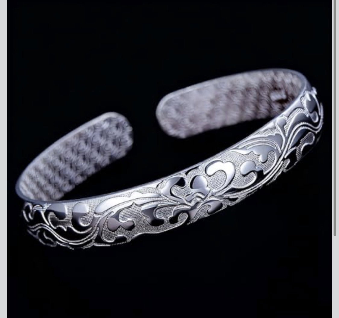 Brazalete de plata 925 con diseño elaborado