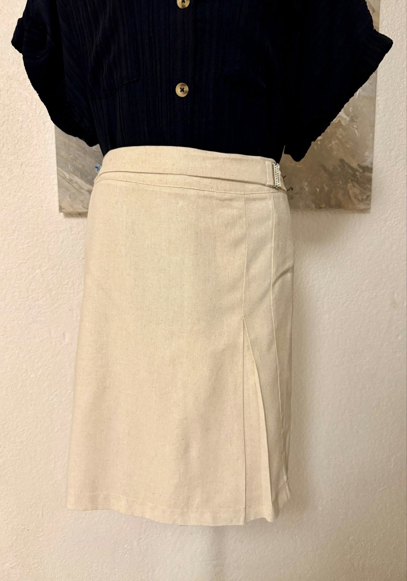 Falda de lino color crudo nueva talla- G 