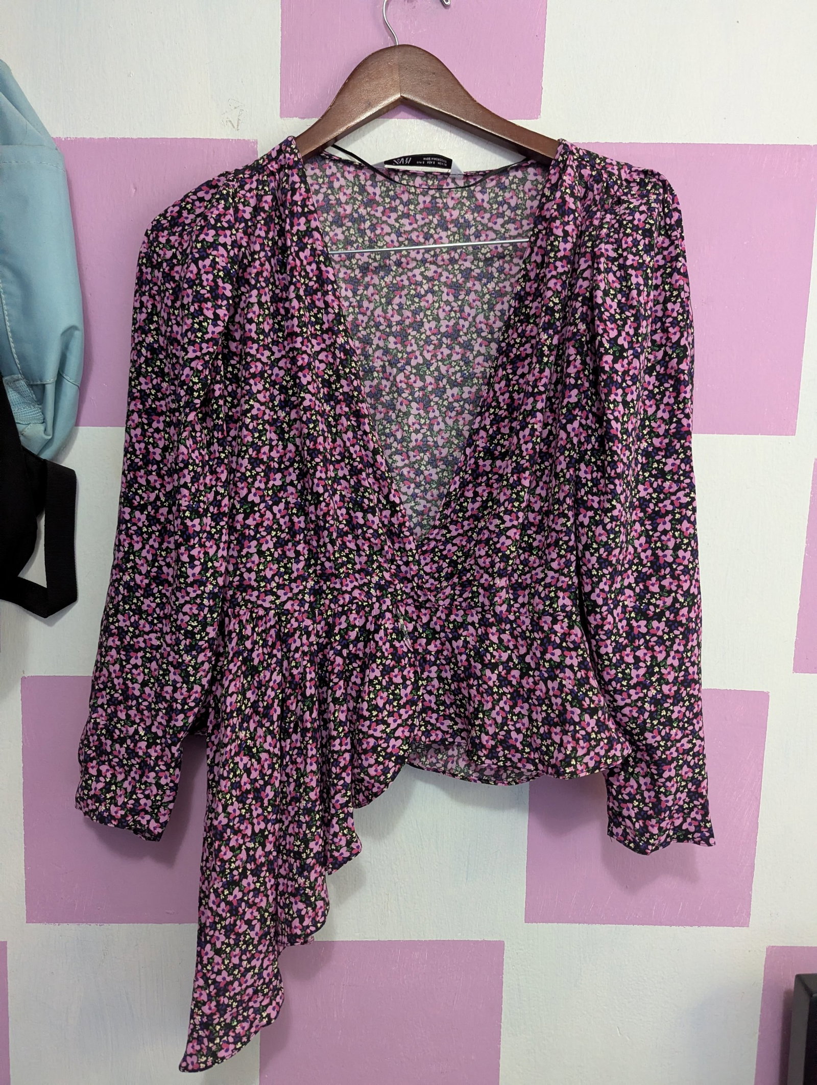 Blusa Asimétrica Zara Talla S con Zipper Lateral