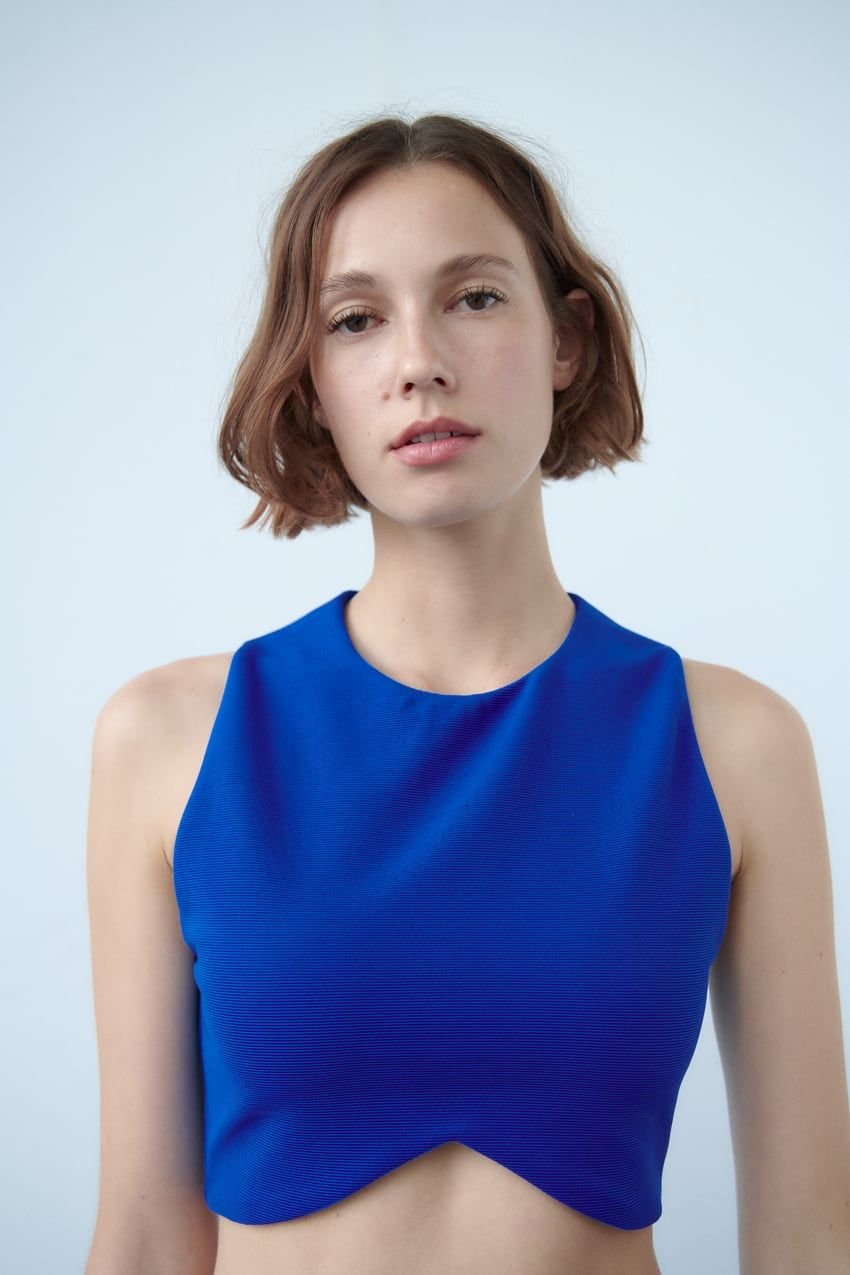 Top Azul Zara Talla L Nuevo
