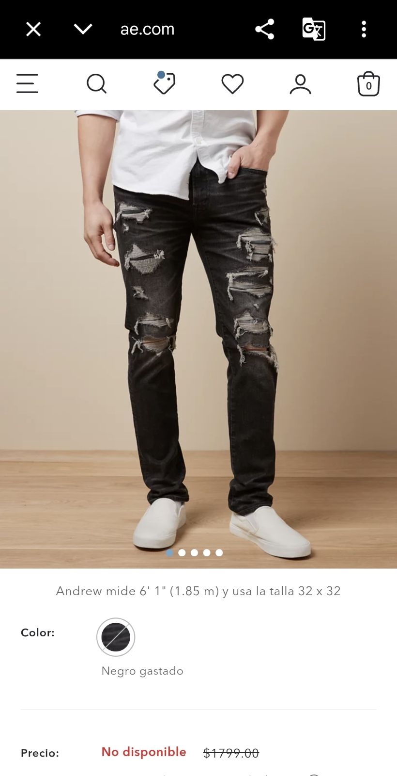 Pantalón Rasgado Hombre