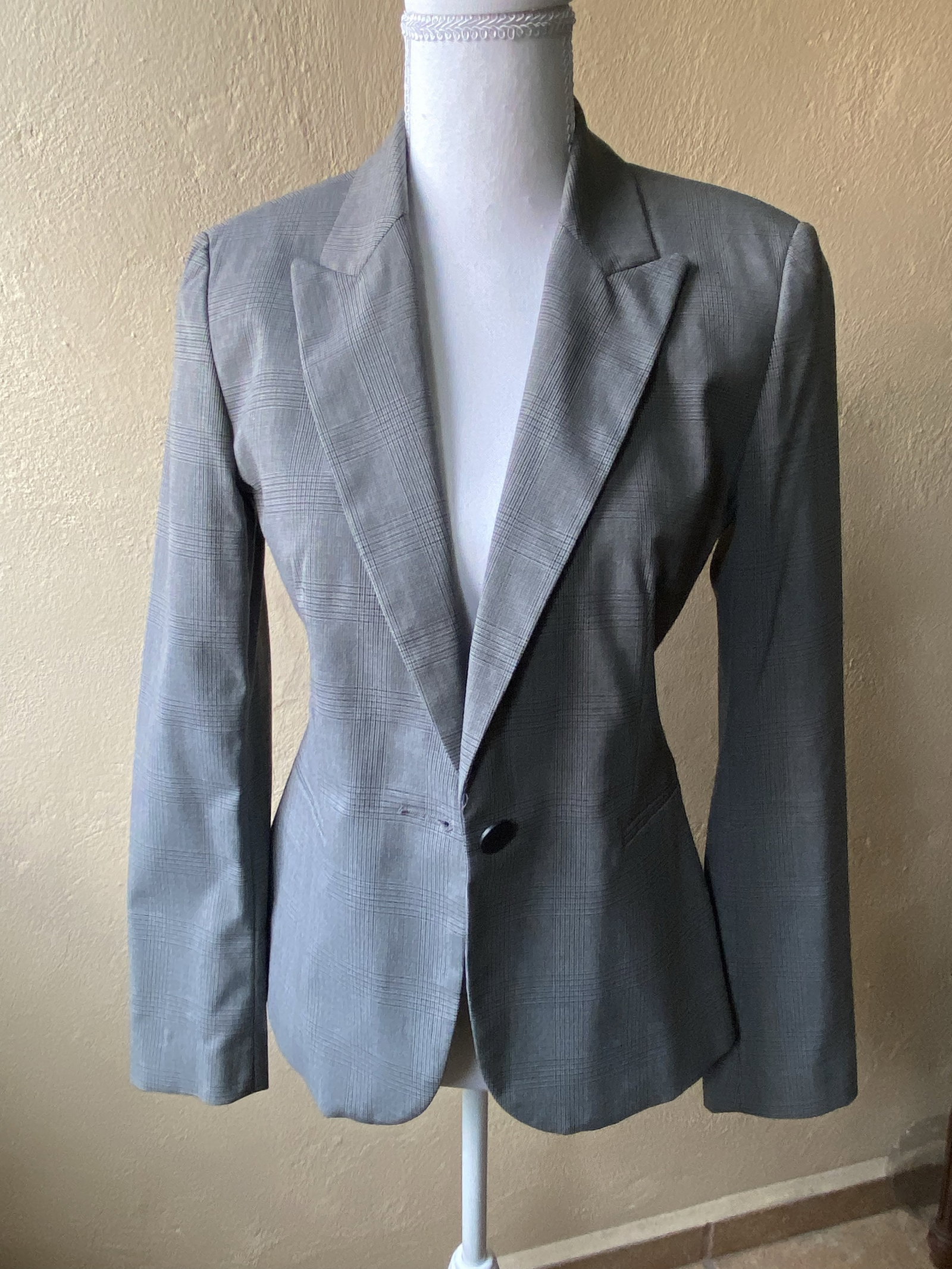 Blazer/saco de cuadros gris Zara 