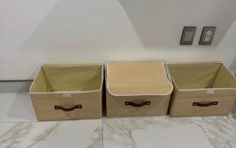 3 cajas de almacenamiento usadas